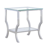 Saide Square Glass Top Side End Table Chrome - 720337