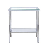 Saide Square Glass Top Side End Table Chrome - 720337