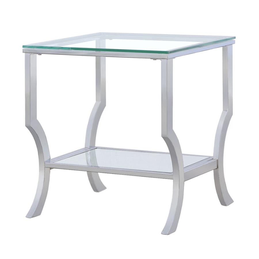 Saide Square Glass Top Side End Table Chrome - 720337