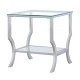 Saide Square Glass Top Side End Table Chrome - 720337