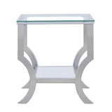 Saide Square Glass Top Side End Table Chrome - 720337