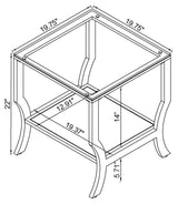 Saide Square Glass Top Side End Table Chrome - 720337