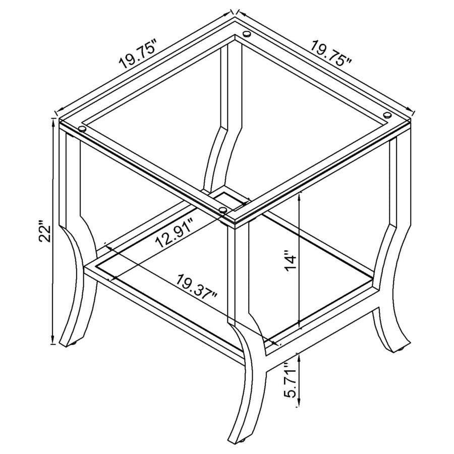 Saide 2-piece Glass Top Coffee and End Table Set Chrome - 720338-S2