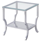 Saide 3-piece Glass Top Coffee and End Table Set Chrome - 720338-S3