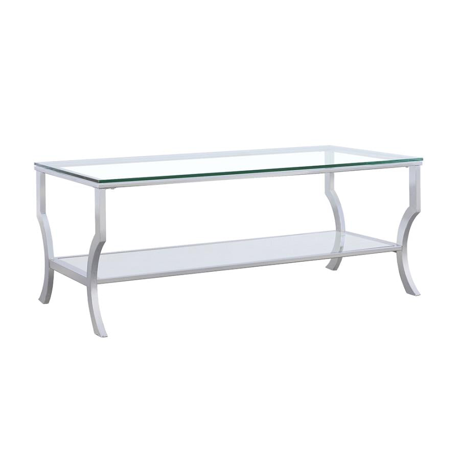 Saide Rectangular Glass Top Coffee Table Chrome - 720338