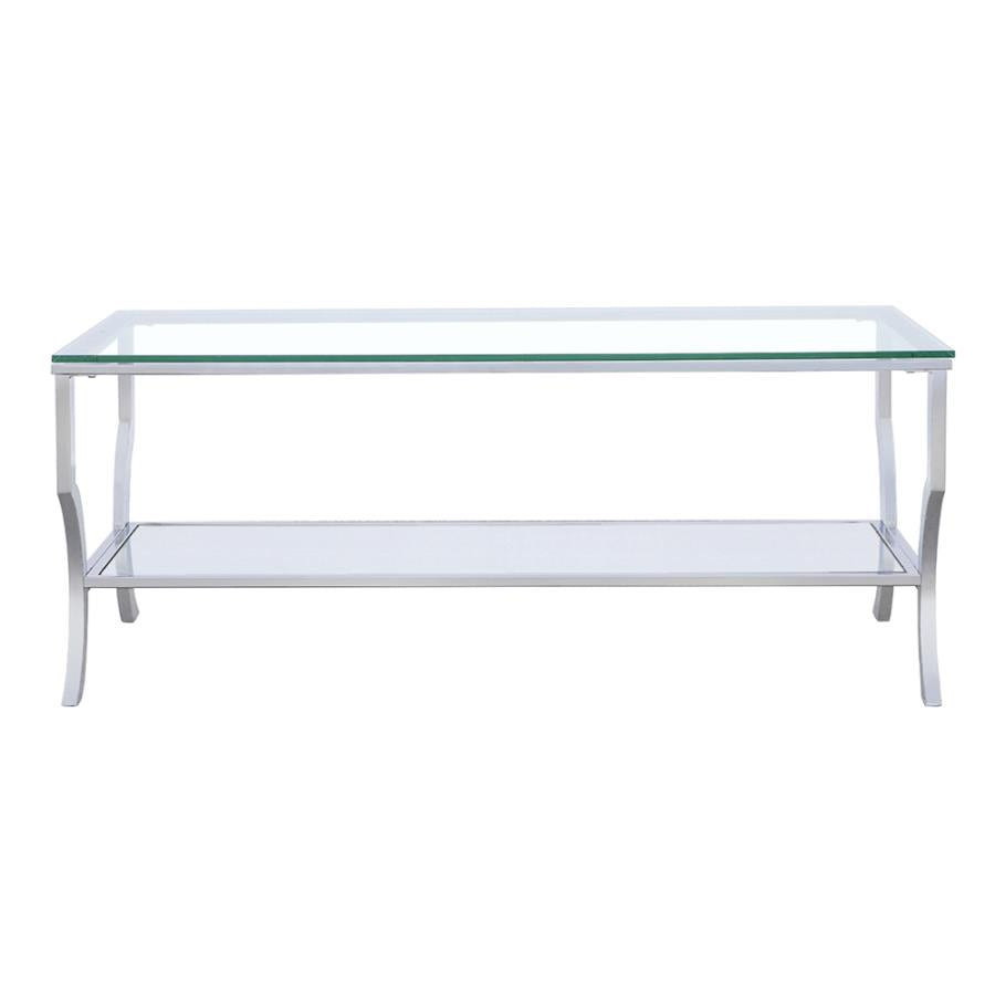 Saide Rectangular Glass Top Coffee Table Chrome - 720338