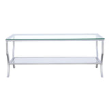 Saide Rectangular Glass Top Coffee Table Chrome - 720338