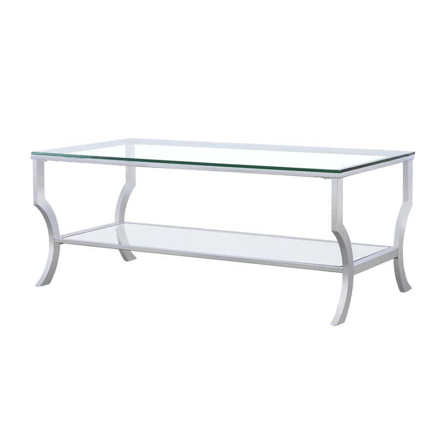 Saide Rectangular Glass Top Coffee Table Chrome - 720338