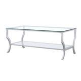 Saide Rectangular Glass Top Coffee Table Chrome - 720338