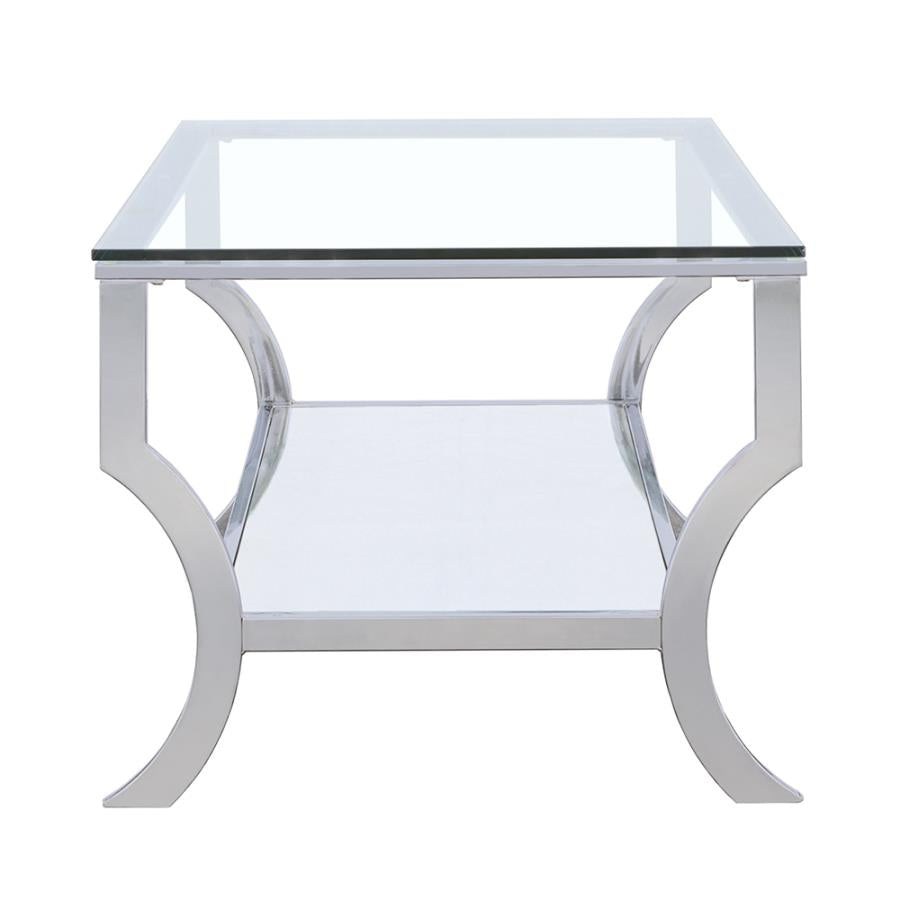 Saide Rectangular Glass Top Coffee Table Chrome - 720338
