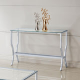Saide Rectangular Glass Top Entryway Console Table Chrome - 720339