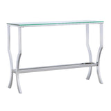 Saide Rectangular Glass Top Entryway Console Table Chrome - 720339