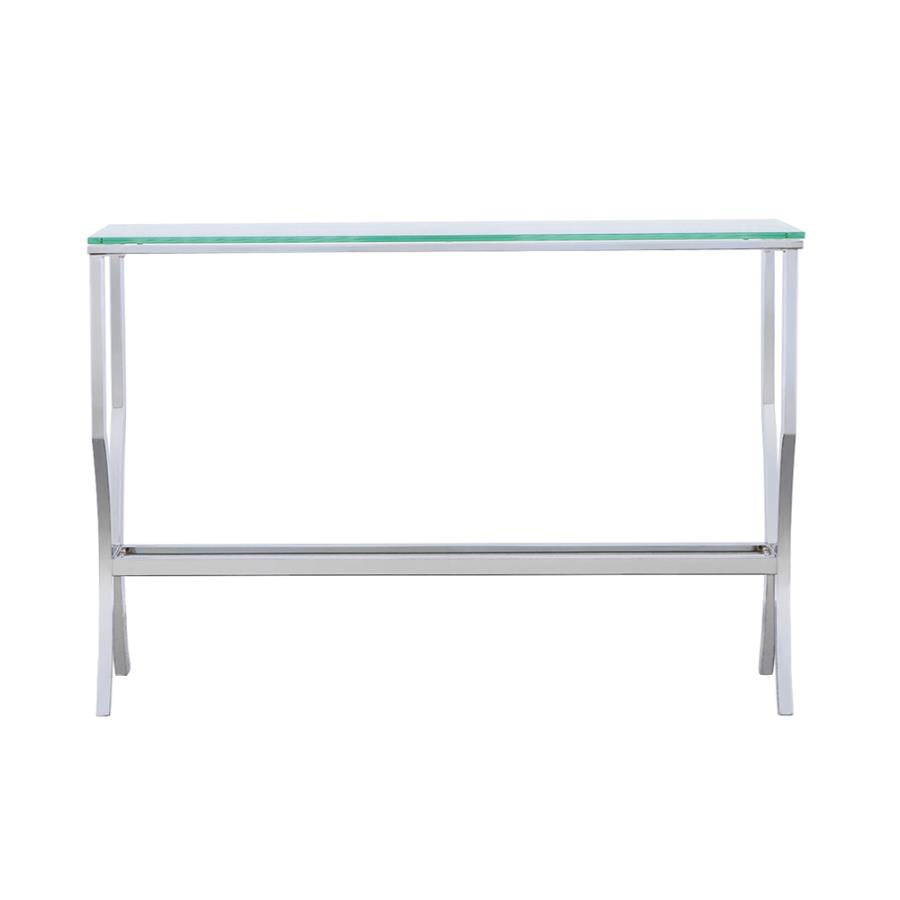 Saide Rectangular Glass Top Entryway Console Table Chrome - 720339