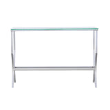Saide Rectangular Glass Top Entryway Console Table Chrome - 720339