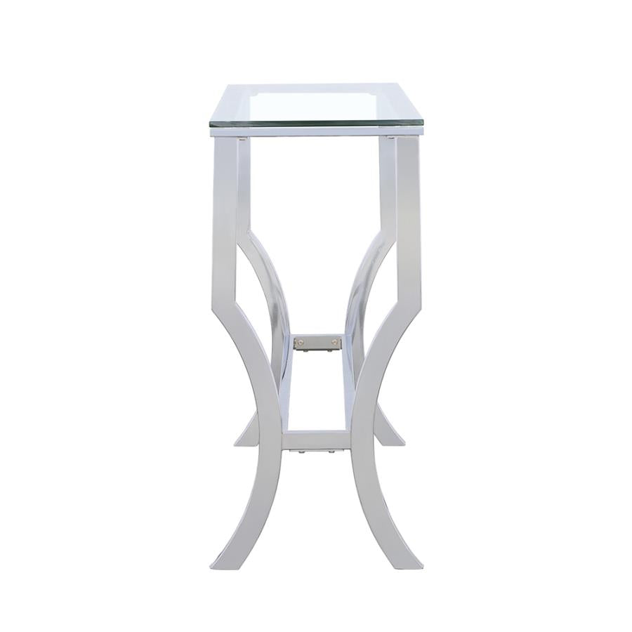 Saide Rectangular Glass Top Entryway Console Table Chrome - 720339