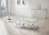 Saide Rectangular Glass Top Entryway Console Table Chrome - 720339