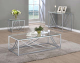 Lille Square Glass Top Side End Table Chrome - 720497