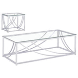 Lille 2-piece Glass Top Coffee And End Table Set Chrome - 720498-S2