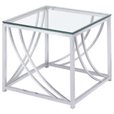 Lille 2-piece Glass Top Coffee And End Table Set Chrome - 720498-S2