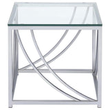 Lille 2-piece Glass Top Coffee And End Table Set Chrome - 720498-S2