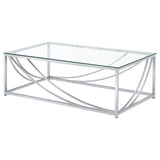 Lille 2-piece Glass Top Coffee And End Table Set Chrome - 720498-S2