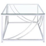 Lille 2-piece Glass Top Coffee And End Table Set Chrome - 720498-S2