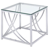 Lille 3-piece Glass Top Coffee And End Table Set Chrome - 720498-S3