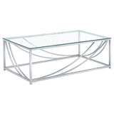 Lille 3-piece Glass Top Coffee And End Table Set Chrome - 720498-S3