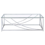 Lille Rectangular Glass Top Coffee Table Chrome - 720498