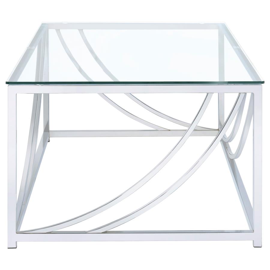 Lille Rectangular Glass Top Coffee Table Chrome - 720498