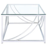 Lille Rectangular Glass Top Coffee Table Chrome - 720498