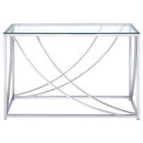 Lille Glass Top Entryway Console Table Accents Chrome - 720499