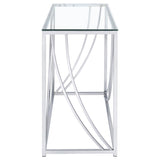 Lille Glass Top Entryway Console Table Accents Chrome - 720499