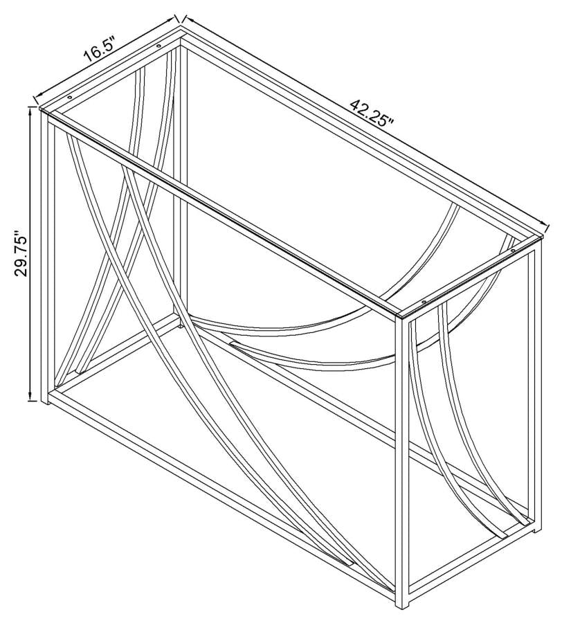 Lille Glass Top Entryway Console Table Accents Chrome - 720499