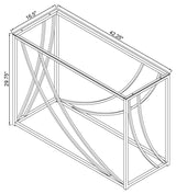 Lille Glass Top Entryway Console Table Accents Chrome - 720499