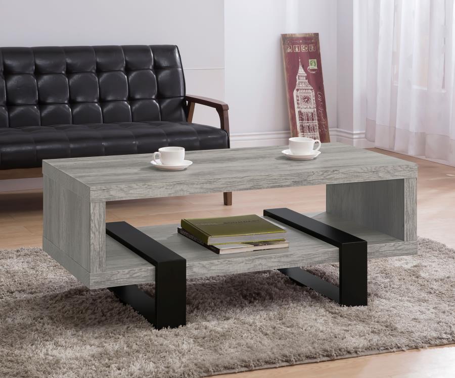 Dinard Engineered Wood Coffee Table Grey Driftwood - 720878