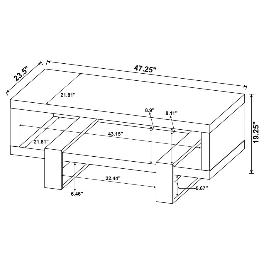 Dinard Engineered Wood Coffee Table Grey Driftwood - 720878
