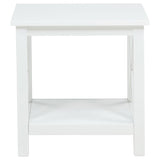 Skyview Square Pine Wood Side End Table with Shelf White - 722087