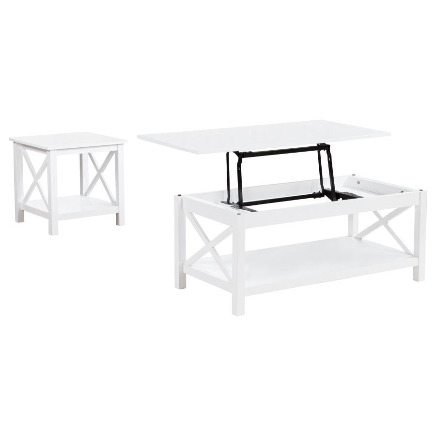Skyview 2-piece Rectangular Lift Top Coffee Table Set White - 722088-S2