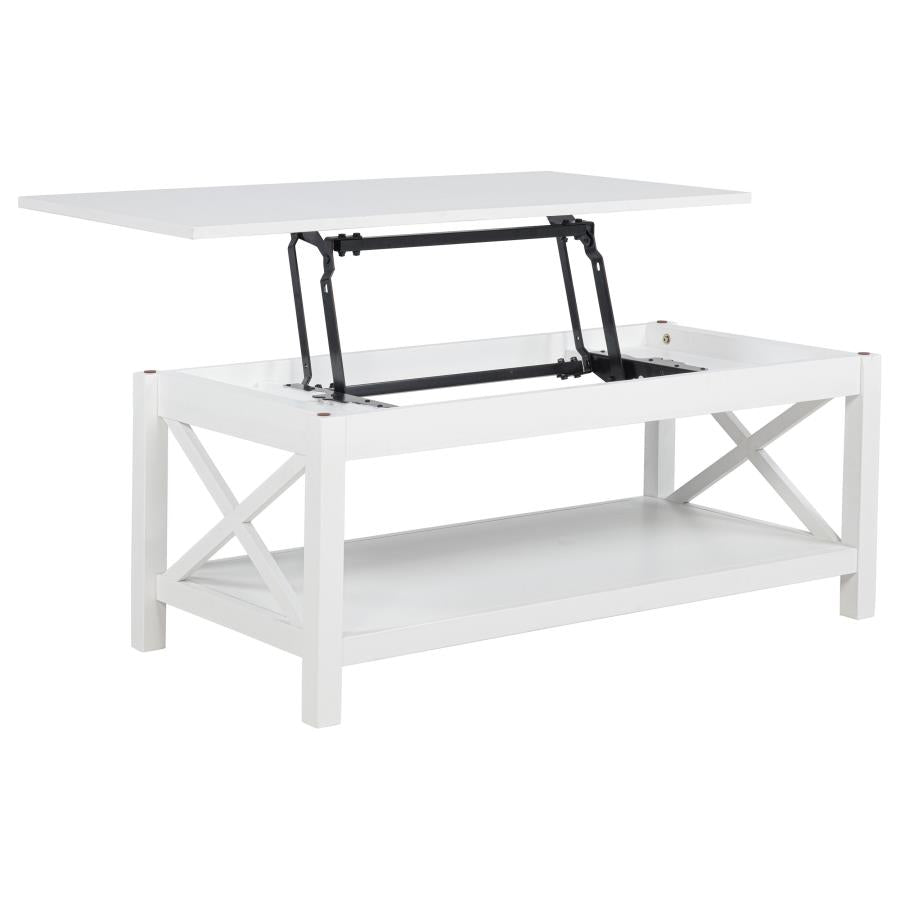 Skyview 2-piece Rectangular Lift Top Coffee Table Set White - 722088-S2