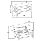 Skyview 2-piece Rectangular Lift Top Coffee Table Set White - 722088-S2