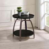 Dacre Round Engineered Wood Top Side End Table Dark Charcoal - 722207