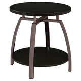 Dacre Round Engineered Wood Top Side End Table Dark Charcoal - 722207