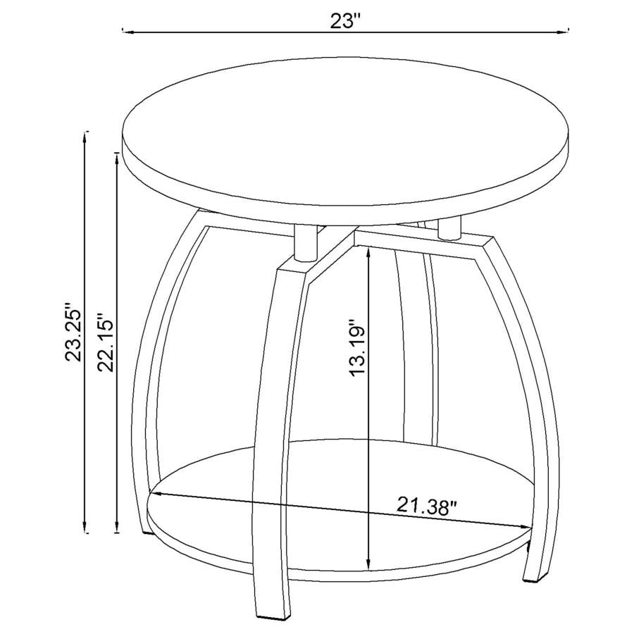 Dacre Round Engineered Wood Top Side End Table Dark Charcoal - 722207