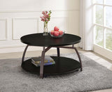 Dacre Round Engineered Wood Top Coffee Table Dark Charcoal - 722208
