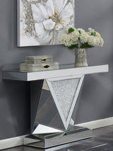 Amore Mirrored Acrylic Entryway Sofa Console Table Silver - 722509