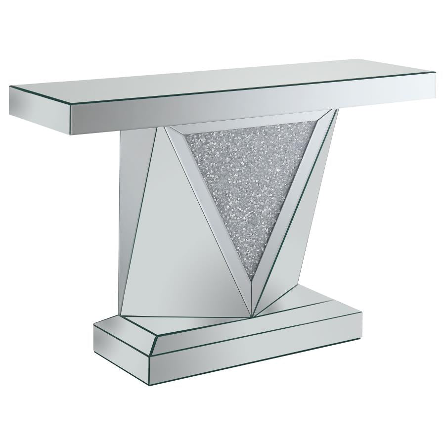 Amore Mirrored Acrylic Entryway Sofa Console Table Silver - 722509