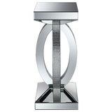 Amalia Square Mirrored Acrylic Crystal Side End Table Silver - 722517