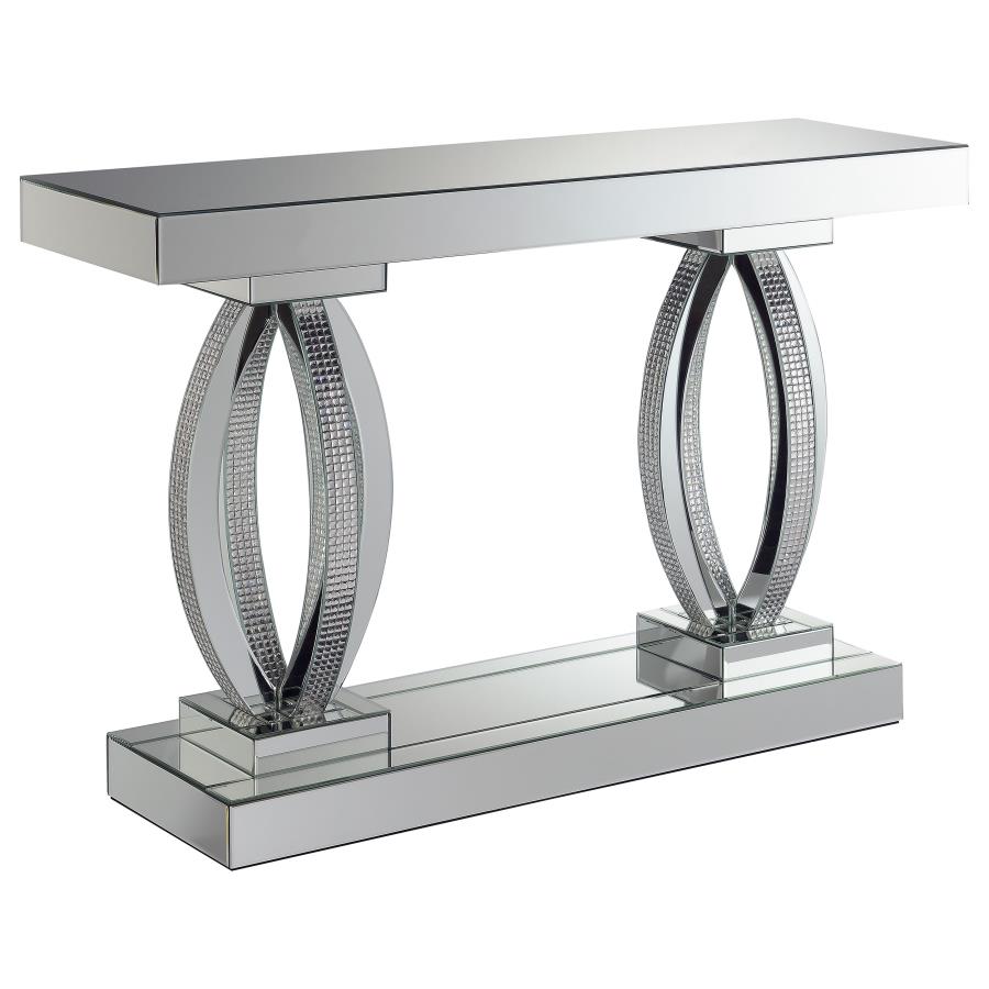 Amalia Mirrored Acrylic Entryway Sofa Console Table Silver - 722519