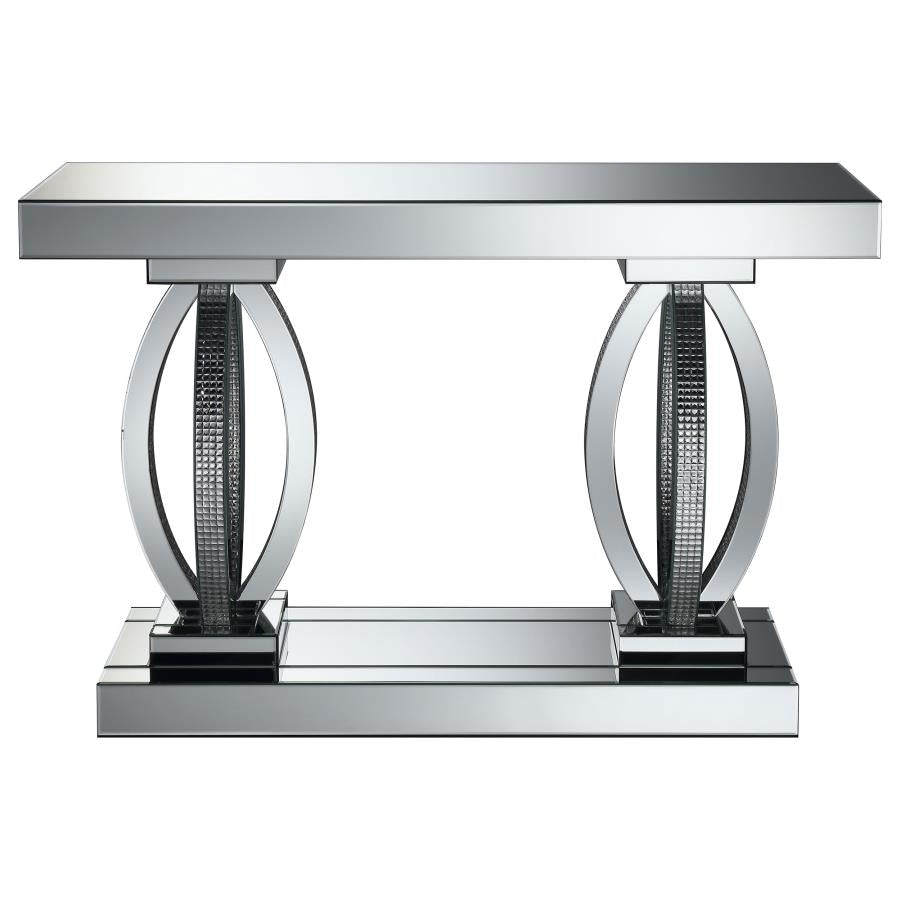 Amalia Mirrored Acrylic Entryway Sofa Console Table Silver - 722519